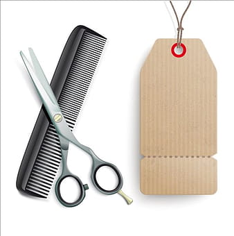 Scissors Comb with tags vector  eps