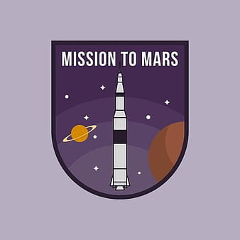 Flat Mission to Mars Patch Vector eps ai svg