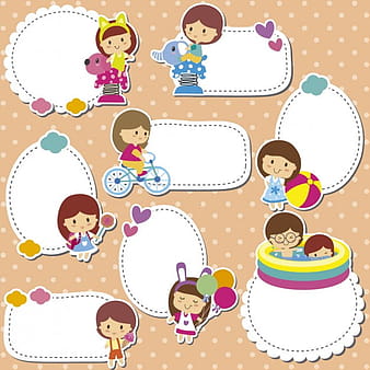 Kids stickers eps vector