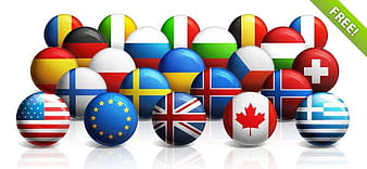 World Flags psd vector