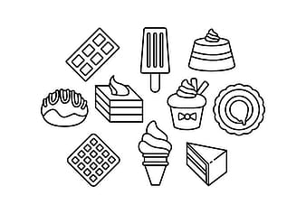 Free Sweet Food Line Icon Vector eps svg