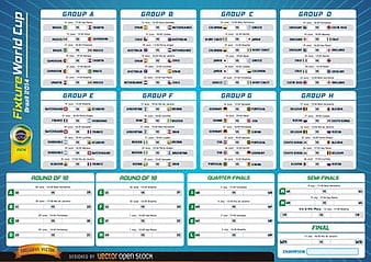Fixture World Cup Brazil 2014 eps vector