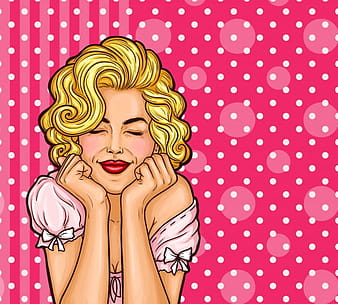 Vector pop art woman dreaming with closed eyes eps