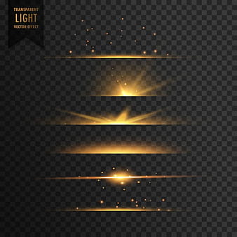 Set of golden light effects eps vector