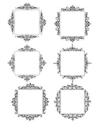 Black baroque decor frame retro vector  eps