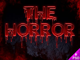 Horror Text Effect psd vector