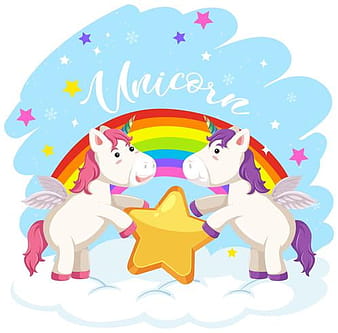 Unicorn on the sky eps vector