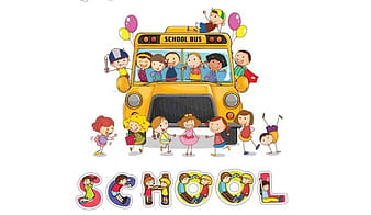 Kids In School Bus ai vector