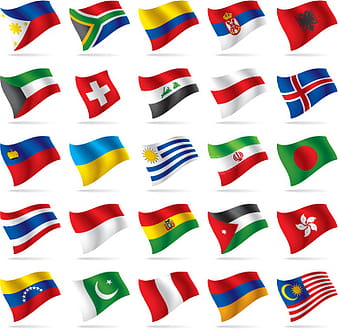 Different world flags elements vector eps