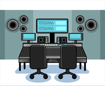 Recording Studio Equipment Vector ai svg