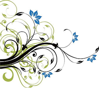 Decoración floral remolino eps