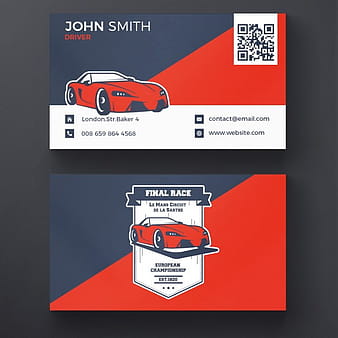 Car racing business card psd vector