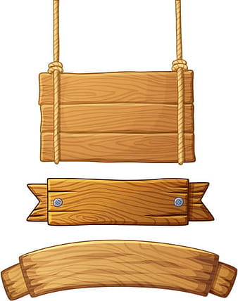 Banners de madera de diferentes formas eps