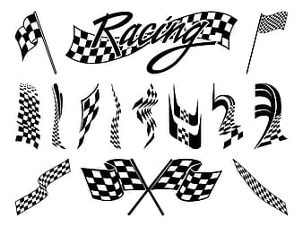 Racing Flags Graphics Set ai vector