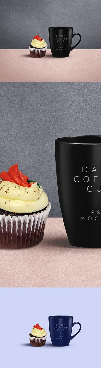 Dark Coffee Mug PSD Mockup psd vector