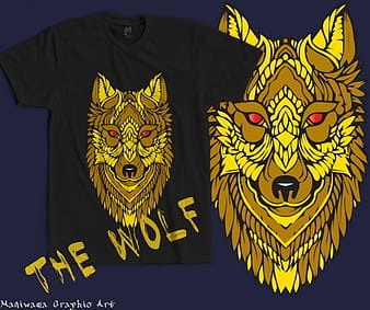 Tide tshirt wolf ai vector