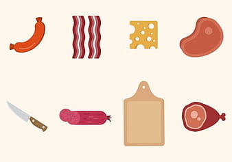 Flat Charcuterie Vectors eps ai svg
