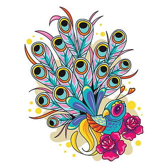 Illustration of Peacock New Skool Tattoo Art Design svg eps vector