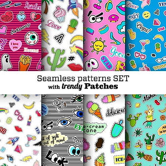 Funny seamless pattern vector material  eps