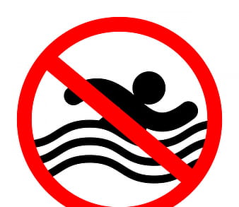 No swimming sign on wite background eps vector