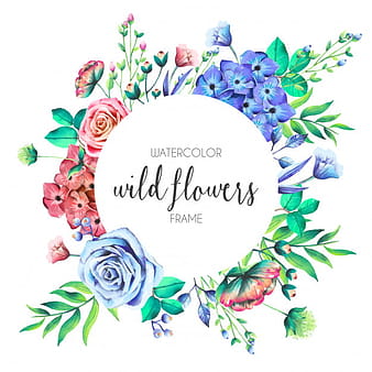 Wild Flowers Frame eps vector