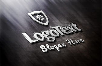 Elegant Metallic Logo Mockup (PSD) psd vector