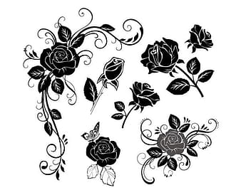 Hand-painted flowers material  - vector eps cdr svg