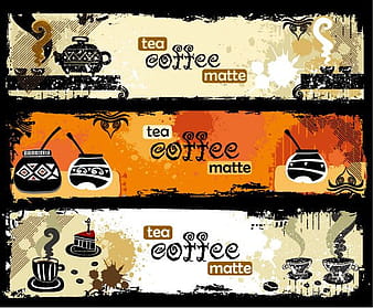 Tea and coffee theme banner eps vector