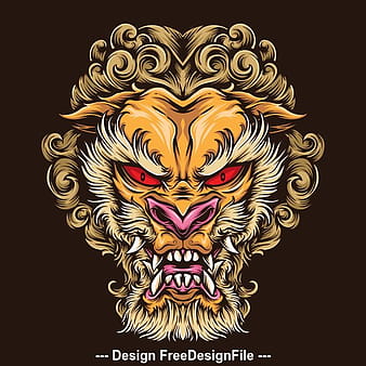 Vector de diseño de logo de tatuaje de bestia eps