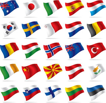 Different world flags elements vector eps