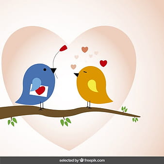 Love background with lovely birds eps vector
