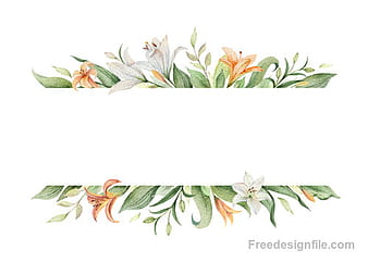 Watercolor lilies flower background design vector eps