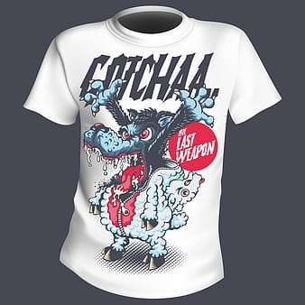 Vector de diseño de patrón de impresión de camiseta de lobo feroz eps