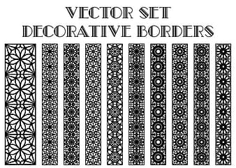 Material de vector de borde decorativo negro eps