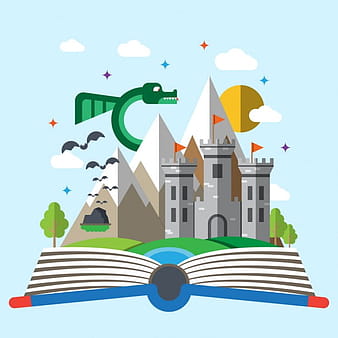 Kids story book eps vector