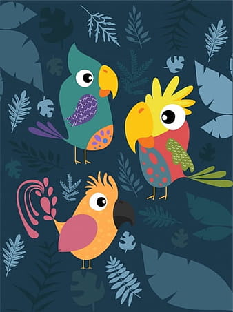 Fondo de vida silvestre colorido loro iconos planta telón de fondo eps ai