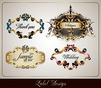 Ribbon Vector 3 Theme Label eps