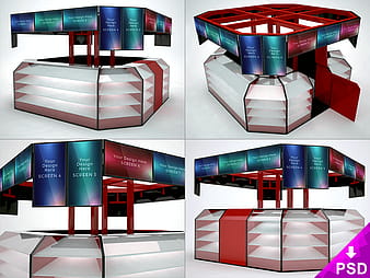 Kiosk Mockup psd vector