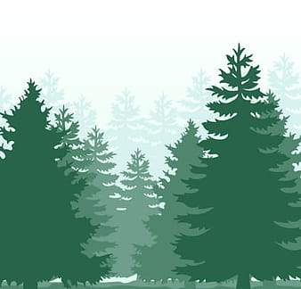 Material de vector de silueta de bosque verde ai