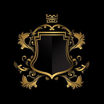 Golden emblem on black background eps vector