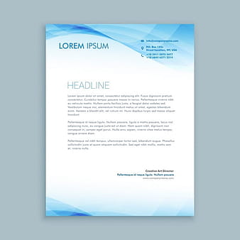 Blue waves letterhead ai eps vector