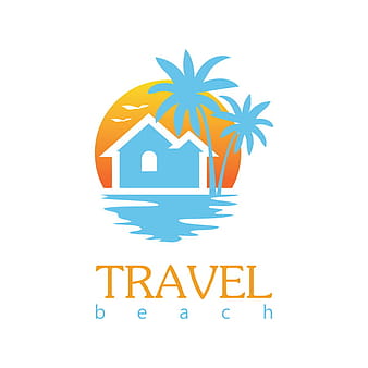 travel beach logo vector eps