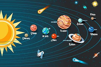 Solar system planet illustration vector  ai