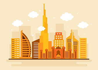 Вектор горизонта города Дубай svg eps