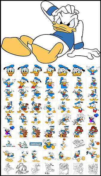 Classic cartoon style image of Donald Duck eps wmf ai cdr vector