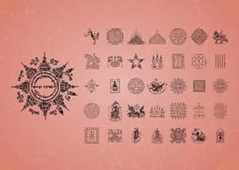 Vectores de tatuajes asiáticos ai