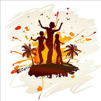 Tropical summer party grunge background vector