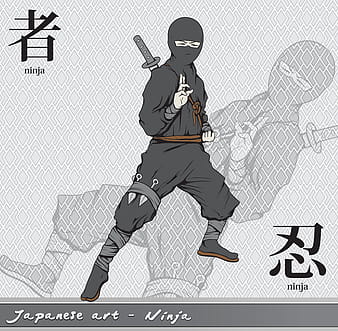 Ninja with kanji vector ai eps