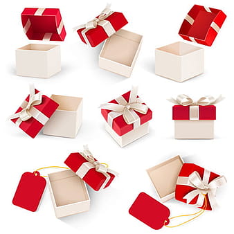 Valentine day gift boxs with red bow vector  eps