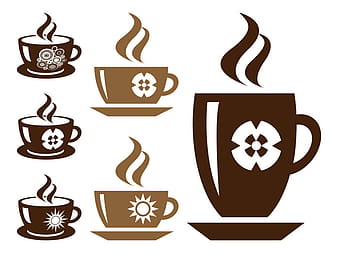 Coffee Cups Silhouette Set ai vector
